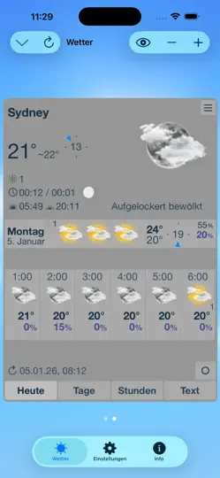 Screenshot von ClassicWeather auf dem iPhone 3