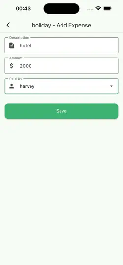 Скриншот Fairsplitly на iPhone 2
