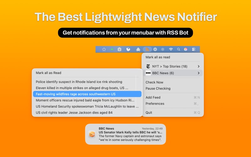 Screenshot #1 pour RSS Bot - News Notifier