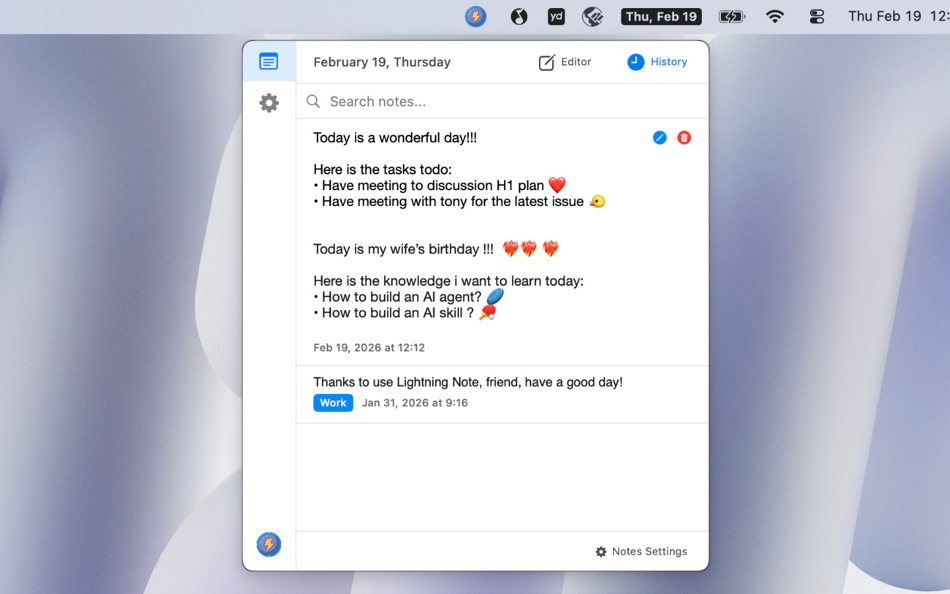 #3. Lightning Note (macOS) Podle: 庆 田