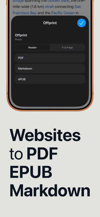 Offprint: Web to PDF & EPUB Screenshot 1 of 3