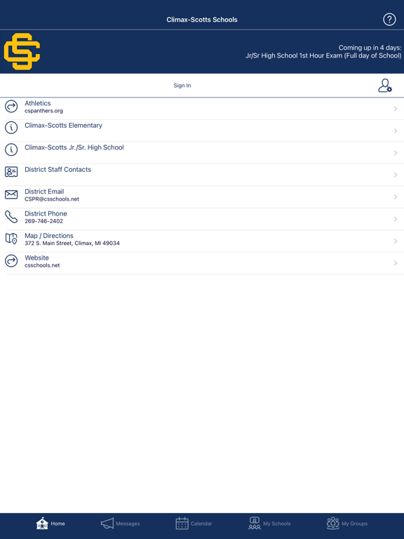 Climax-Scotts Schools iPad screenshot 1 - Education app