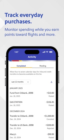 Southwest Debit screenshot