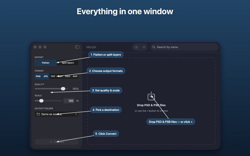 Screenshot #2 pour Morph - PSD File Converter