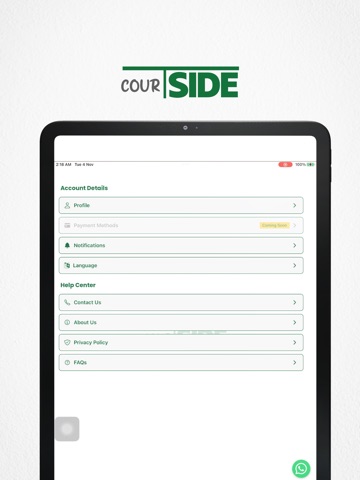 CourtSide iPad screenshot