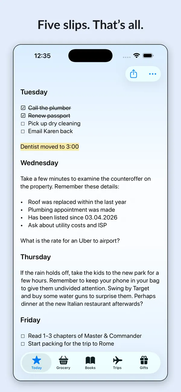 Screenshot #1 pour Slips - Quick Notes