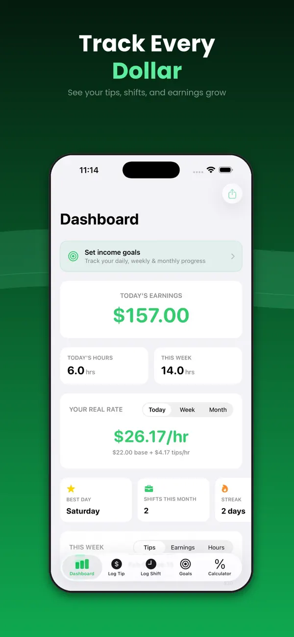 #1. TipJar - Tip & Shift Tracker (iOS) Ved: Nerijus Tamosauskas