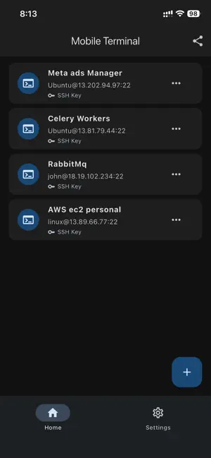 Mobile SSH Terminal iPhone screenshot 1