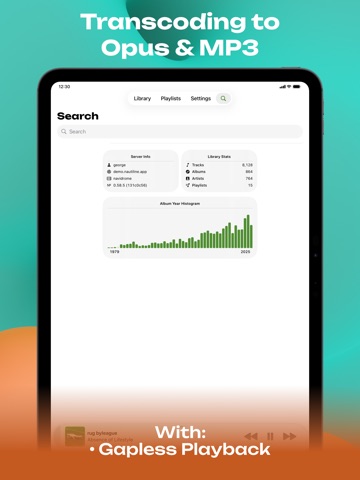 Nautiline: OpenSubsonic Client iPad screenshot