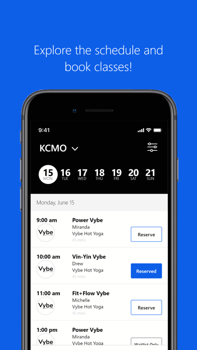 Vybe Hot Yoga new iPhone screenshot 3 - Health & Fitness app