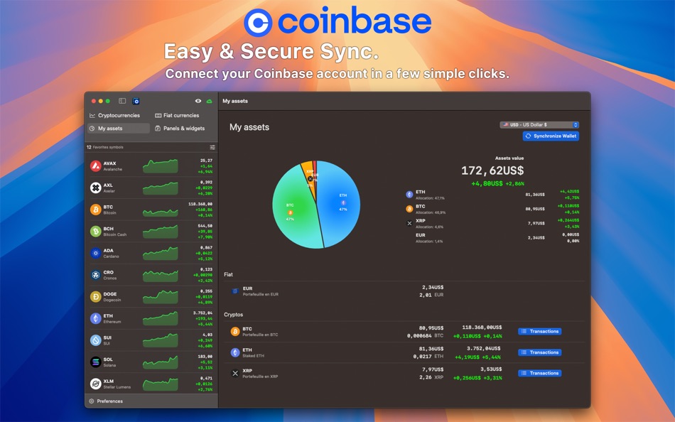 #3. Crypto Widgets for Coinbase (macOS) 由: Wonderlink SL