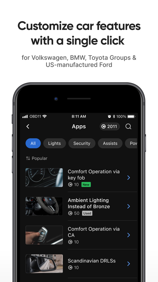 #2. OBDeleven – OBD2 car scanner (iOS) By: OBDeleven UAB