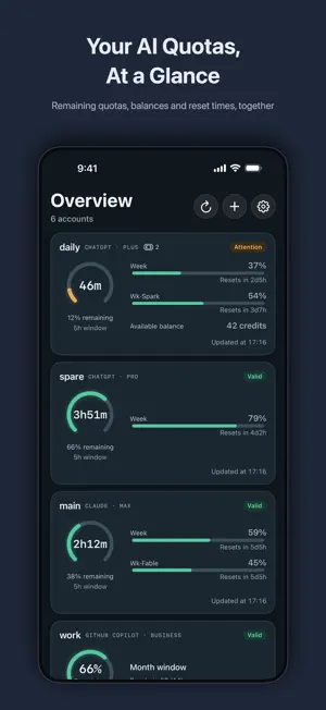 TokenWise - AI Quota Tracker screenshot 1