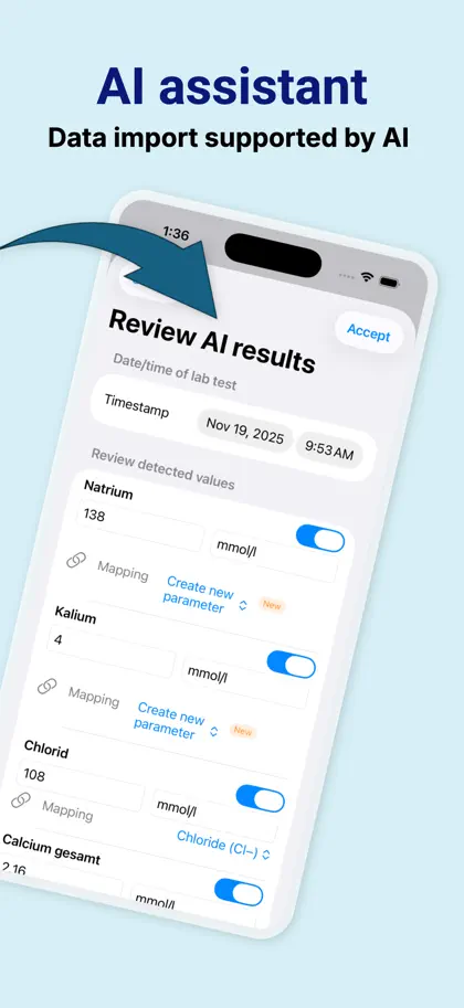 Screenshot 5 di 6 di LabTrack – Blood Test Tracker
