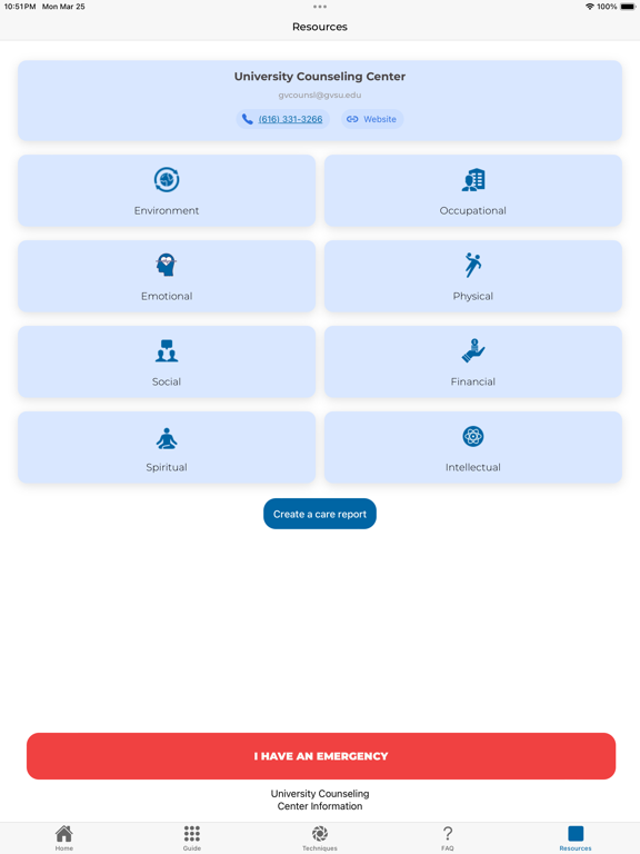 GV Mental Health iPad screenshot 5 - Health & Fitness app