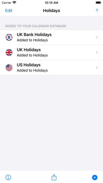 UK Holidays Screenshot