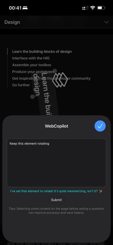 Web Copilot iPhone screenshot