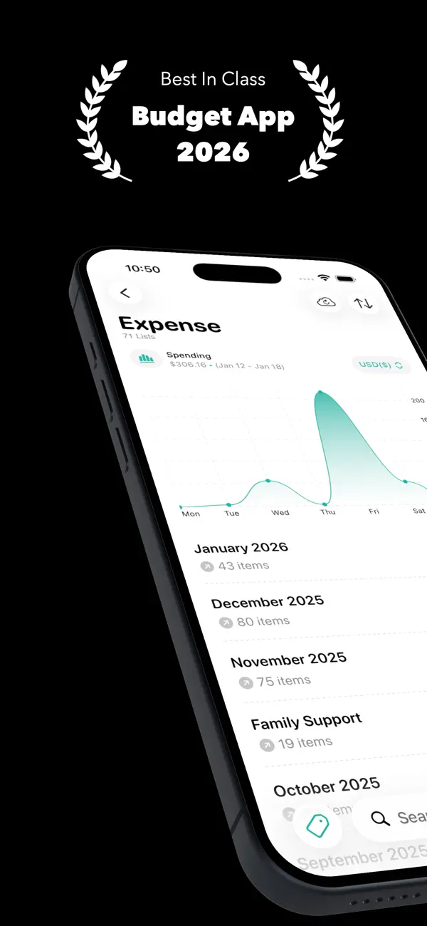 #1. SpendLists (iOS) Av: Phanith Ny