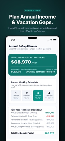 Travel Nurse Pay Calculator iPhone screenshot