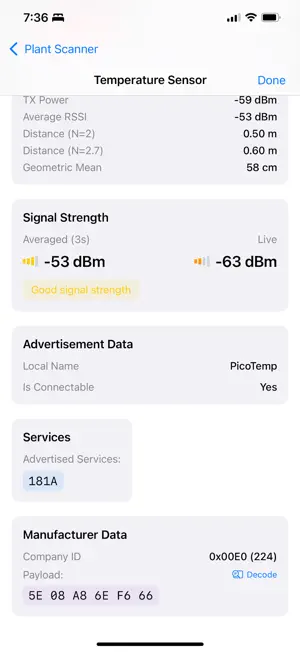 Plant Scanner BLE screenshot 3