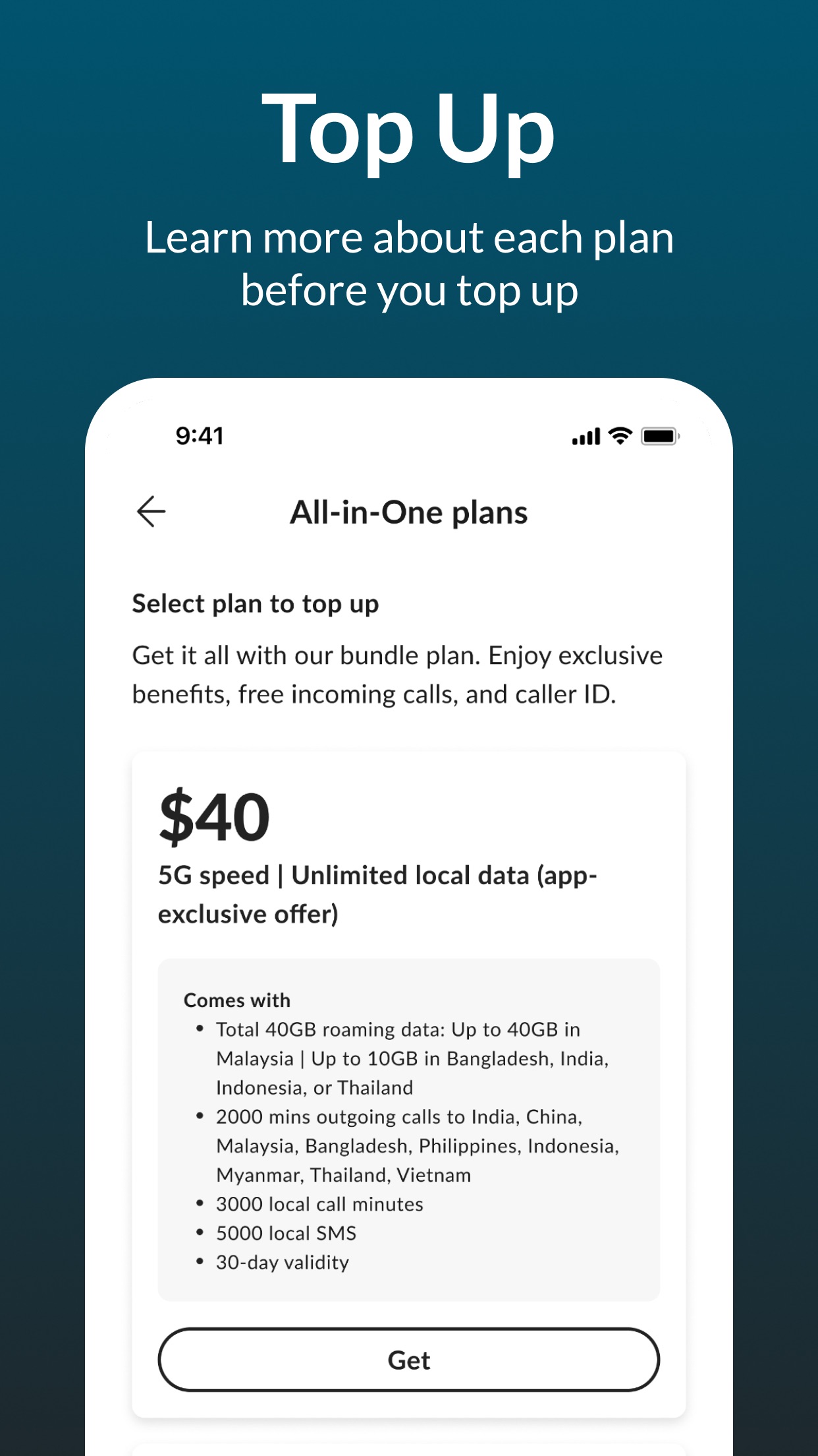 Screenshot 3 of Singtel Prepaid hi!App