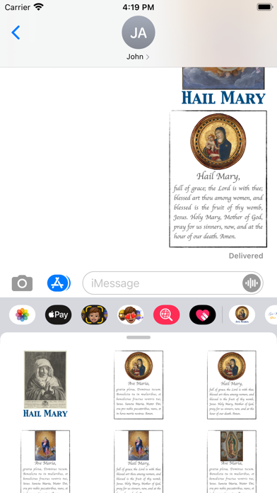 Ave Maria stickers Screenshot