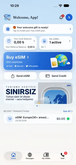 TeleSIM eSIM screenshot 1