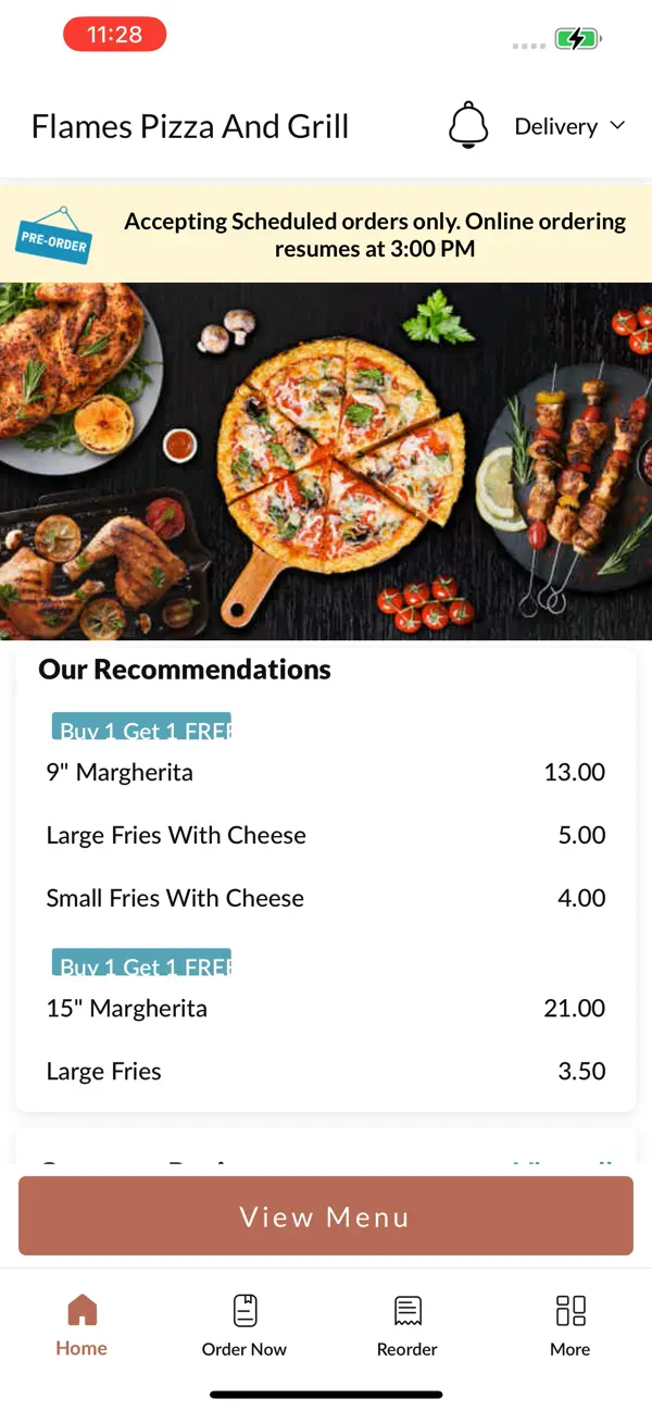 Screenshot #2 pour Flames Pizza And Grill.