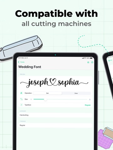 Cutting Fonts iPad screenshot