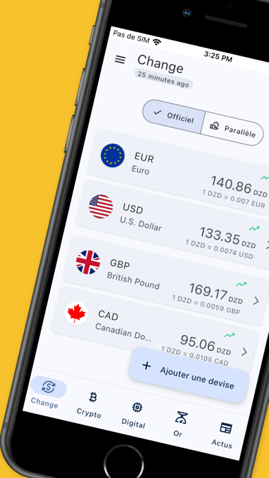 Square Algeria Exchange Rates Screenshot
