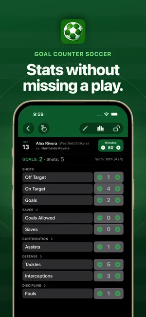Goal Counter Soccer screenshot 1