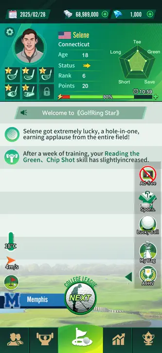 Golf Rising Star : Career Sim screenshot 7