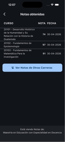 Postgrados CUNOC iPhone screenshot