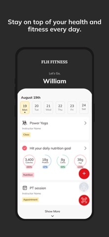 FLH Fitness iPhone screenshot