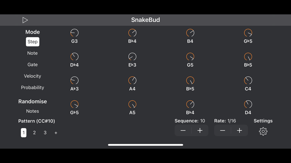#1. SnakeBud - AUv3 MIDI Sequencer (iOS) 由: Cem Olcay