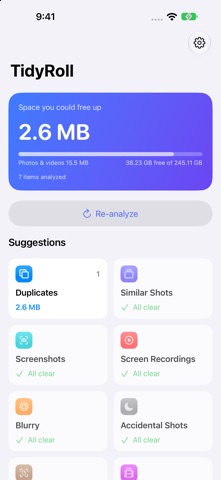 TidyRoll: Swipe & Clean Photos screenshot 1