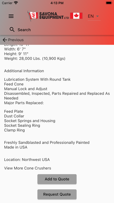 Savona Equipment Screenshot