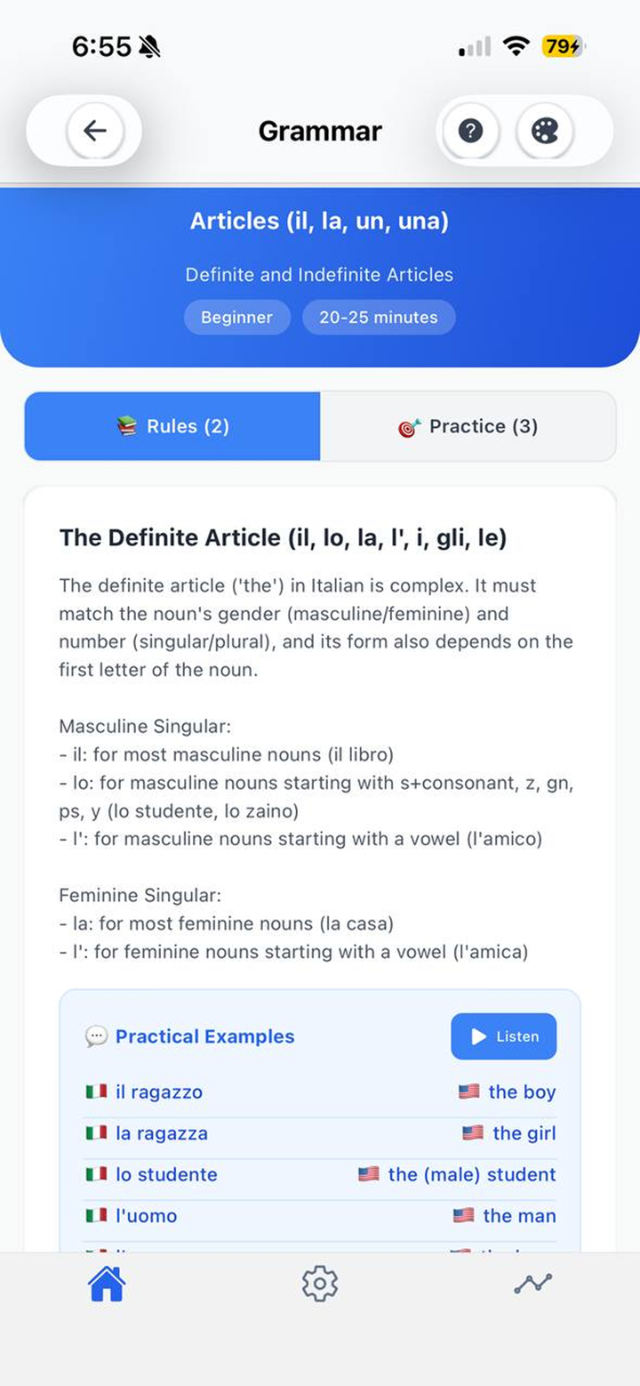 A1/A2 Italian Grammar screenshot 3