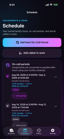 AfterHours Pay app screenshot