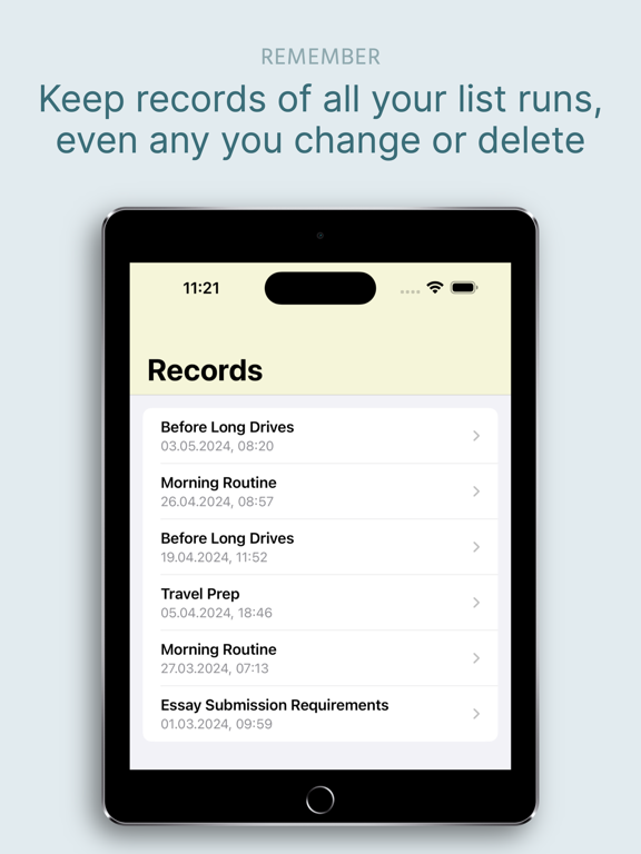 Repeatable Checklists iPad screenshot 4 - Productivity app