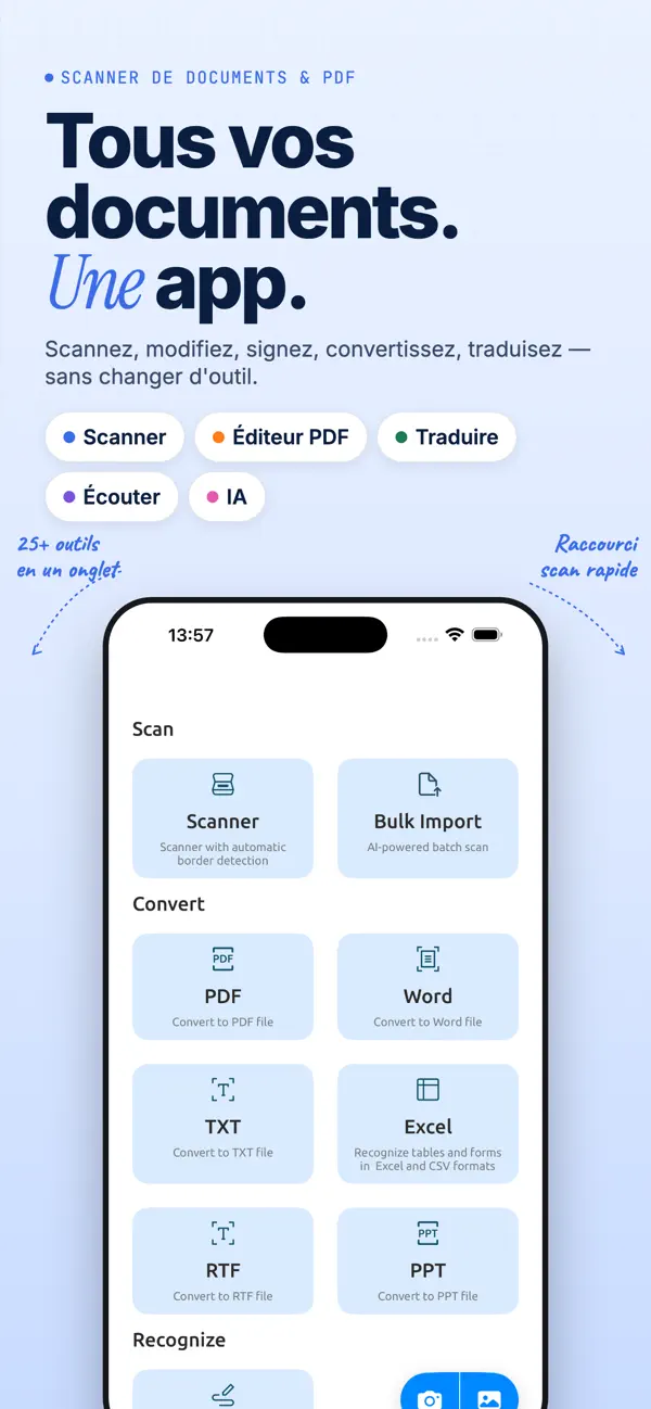 Screenshot #1 pour Scanner documents éditeur PDF