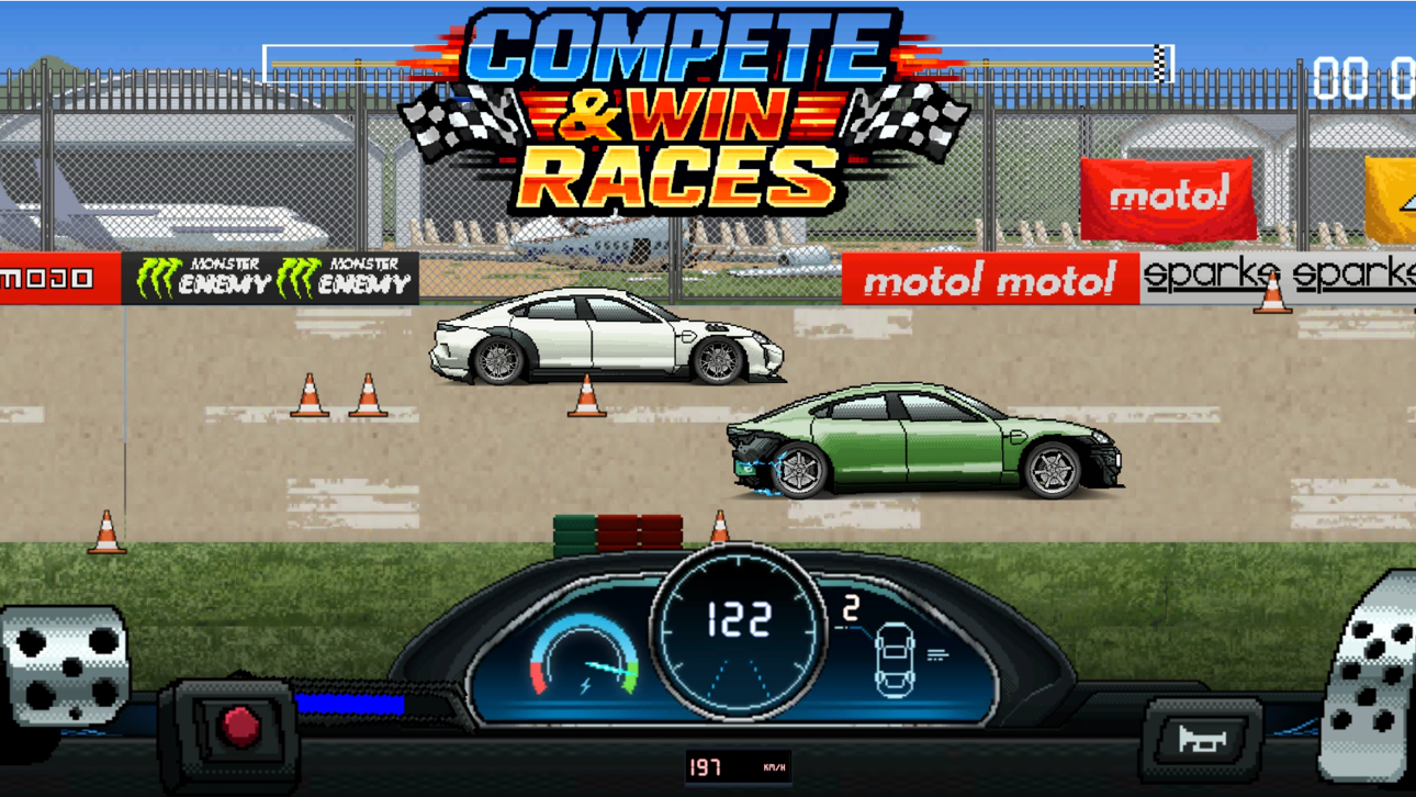 Pixel X Racer: Drag Racing iOS Mod IPA screenshot 2 - iOS game interface