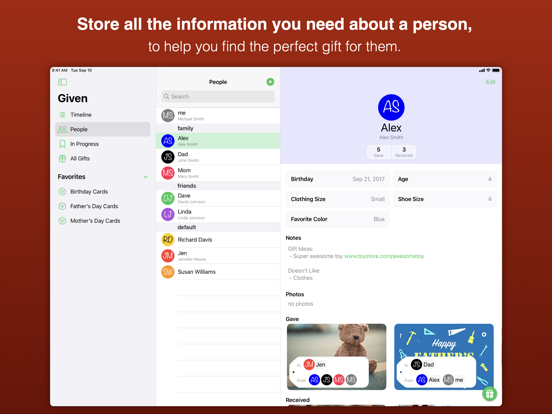 Screenshot #6 pour Given - Gift Manager