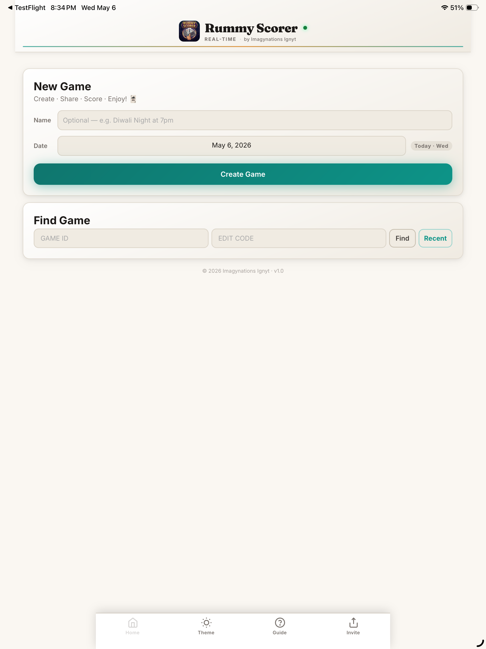 Rummy Scorer: Real-time
