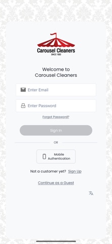Carousel Cleaners app screenshot
