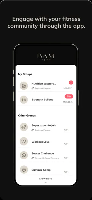 BAM Fitness App screenshot 4