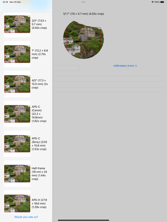 Screenshot #5 pour CropFactorPro : d'Objectif