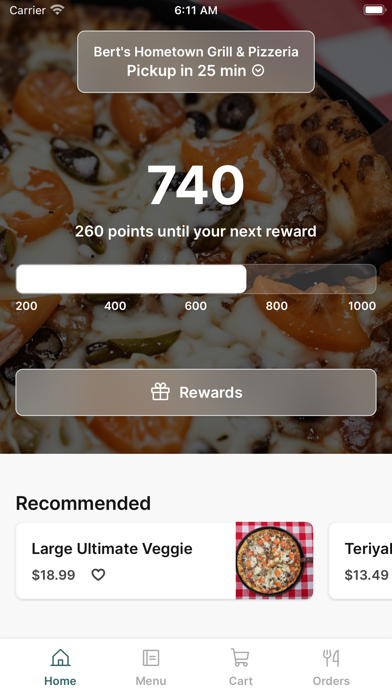 Bert's Hometown Gril iPhone screenshot 1 - Food & Drink app
