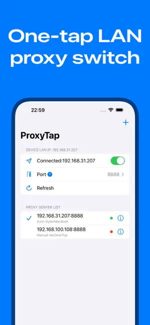 ProxyTap iPhone screenshot 1
