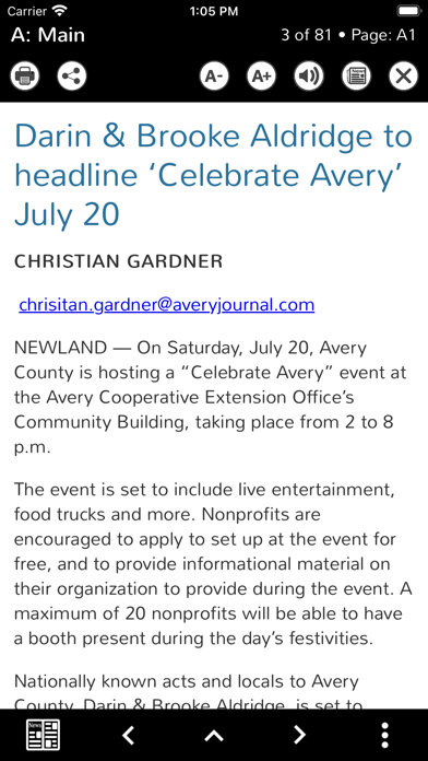 The Avery Journal Times Screenshot